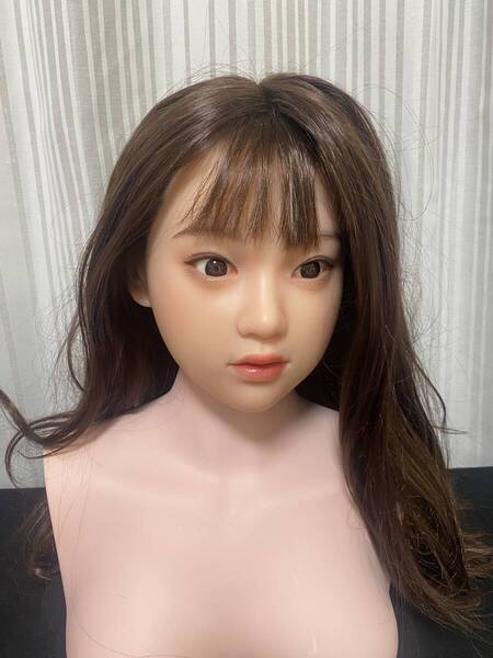 等身大 リアルドール ヘッド 軟質シリコン製 人口可動 舌付き 髪毛、睫毛はモヘア植毛 職人メイク済み M16ボルト 21250103