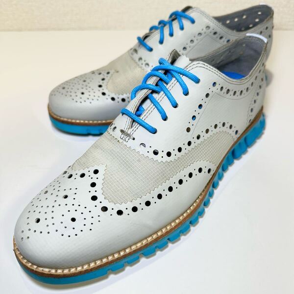 即決/コールハーン/COLE HAAN C14010/7M 25.0cm 相当 /ゼログランド /ZEROGRAND /オックスフォード/WING OXFORD /ウィング/ブルー/シューズ