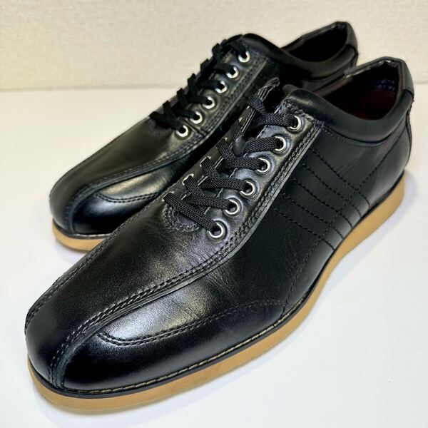 即決/via cammino by MADRAS VC1518 26.5cm ヴィアカミーノ マドラス/ブラック/レザースニーカー/メンズ/カジュアル/レースアップ