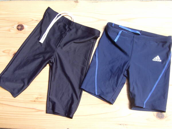 *used!男の子アディダス&ブラックスポーツ水着140センチ2点セット*