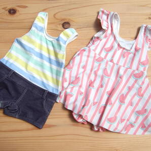 USED!キッズ女の子ワンピース水着80センチ2着セット(11)
