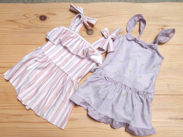 USED!キッズ女の子ワンピース水着90センチ2着セット(22)