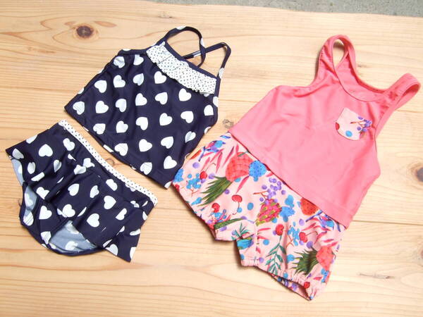 USED!キッズ女の子ocean&groundワンピース、トイザらスセパレート水着90センチ2着セット(28)