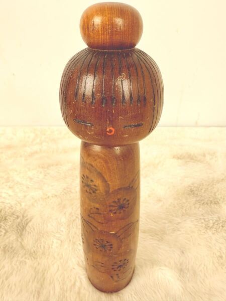 かすを 創作こけし 24cm 内閣総理大臣賞受賞作家 伝統こけし 郷土玩具 昭和レトロ 民芸品 工芸品