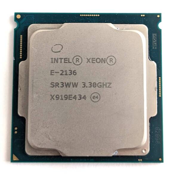 intel Xeon E 2136 3.3GHz 最大4.5GHz 6コア12スレッド 12MBキャッシュ LGA1151 中古動作品