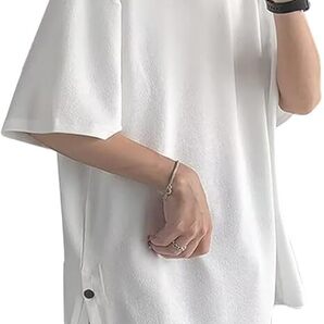 【送料無料】○Tシャツ 半袖 ゆったり オーバーサイズ 吸汗速乾 涼しい 通気性 クルーネック 6分袖 無地 シンプル(新品・未使用)