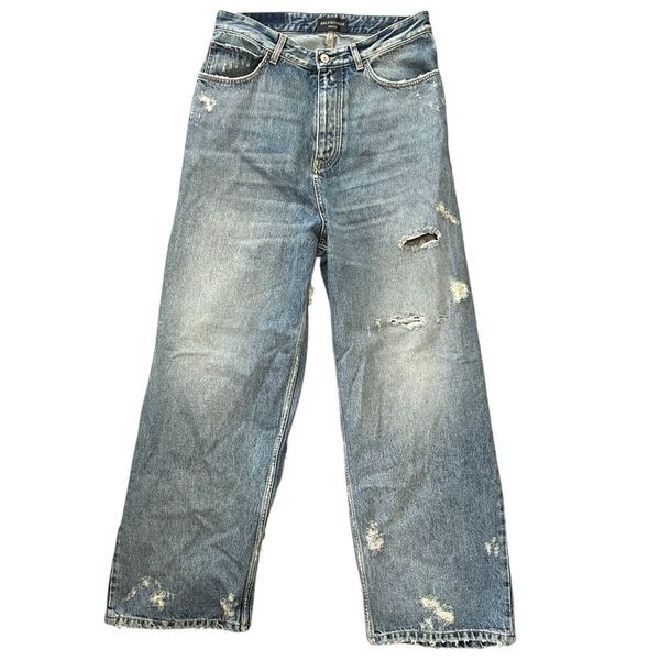BALENCIAGA 23SS Super Destroyed Large Fit Baggy Denim Pantsバレンシアガ スーパーデストロイ バギーデニムパンツ