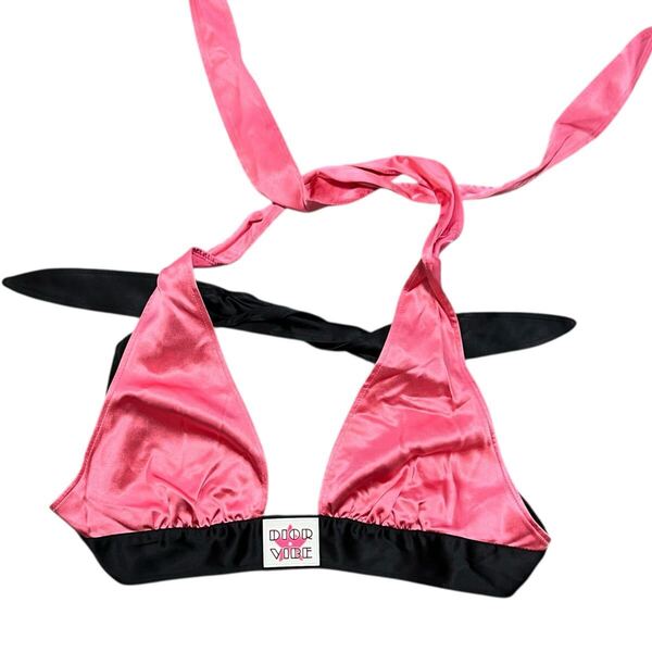 DIOR VIBE 2022SS Silky Tie Bra Top Pink Look 39 ディオール ヴァイブ シルク風タイブラトップ ピンク 227B48A5400