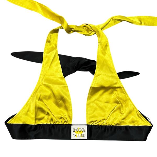 DIOR VIBE 2022SS Look38 Silky Tie Bra Top Yellowディオール ヴァイブ シルクタイ ブラトップ イエロー 227B48A5400