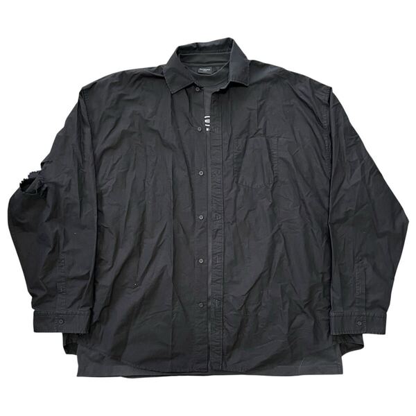 BALENCIAGA 2024FW Oversized Layered Cotton Poplin Shirt バレンシアガ レイヤードポプリンシャツ ブラック 新品未使用タグ付き 794656