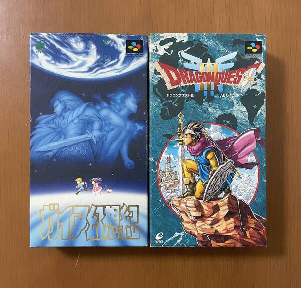 ENIX ドラゴンクエストⅢ そして伝説へ・ガイア幻想紀 箱説ハガキ付き スーパーファミコンソフト