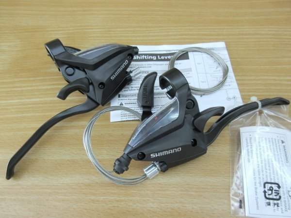 シマノ カンチ/Vブレーキ兼用 3x7S ST-EF500/4フィンガー シフト一体型レバー パッケージ無し・未使用品