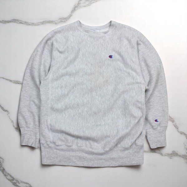 古着 90s USA製 CHAMPION REVERSE WEARVE GREY チャンピオン リバースウィーブ 刺繍タグ【Vintage】