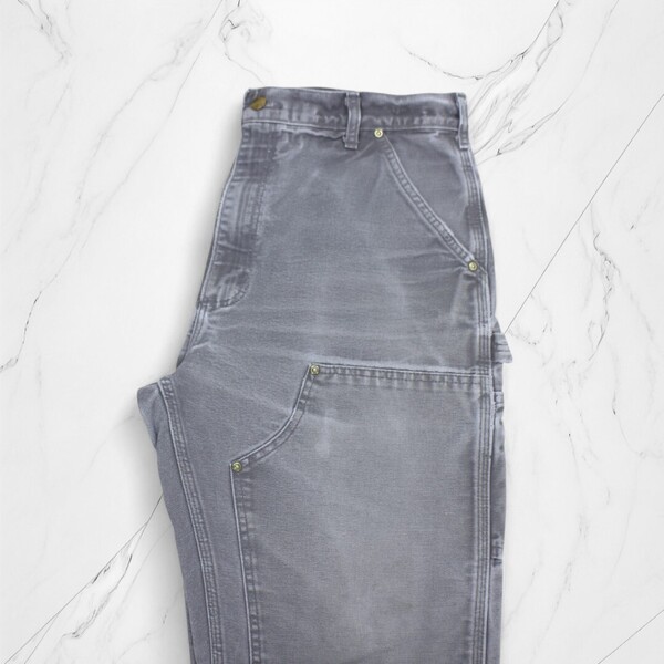 古着 USA製 CARHARTT W34×L32 B01 WORK PANTS GVL