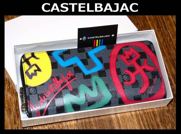 送料無料 即決【未使用】 CASTELBAJAC ★ 牛革 ラウンドファスナー 長財布 ★ カステルバジャック クラー 税込定価2万900円 066623 BK 併