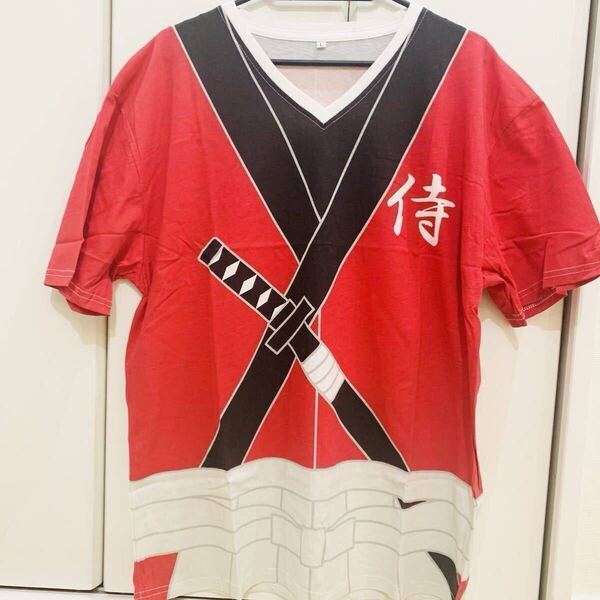 新品 SALE Lサイズ 定価1,980円 Tシャツ なりきり 侍 綿100% 和風 メンズ