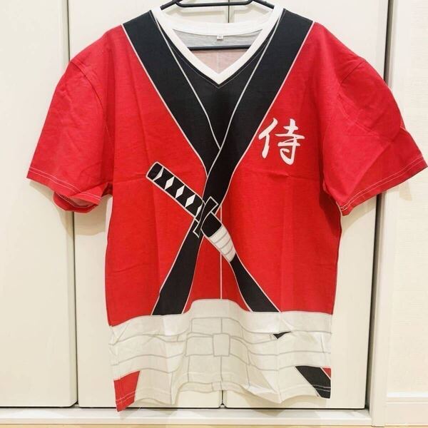 新品 SALE Mサイズ 定価1,980円 Tシャツ なりきり 侍 綿100% 和風 メンズ