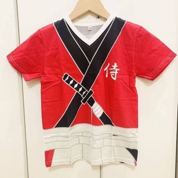 新品 SALE 130cm 定価1,980円 Tシャツ 侍 なりきり キッズ 綿100% 和風 子供 男の子