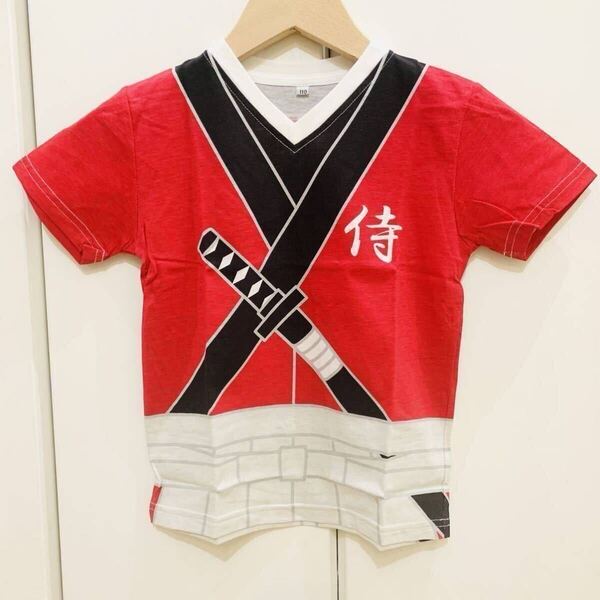 新品 SALE 110cm 定価1,980円 Tシャツ なりきり 侍 キッズ 綿100% 和風 子供 男の子