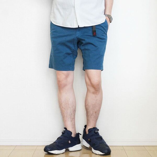 Gramicci NN shorts【S】SEA BLUE グラミチ ストレッチ ショートパンツ ニューナローショーツ ハーフ クライミング コットン 1245-NOJ