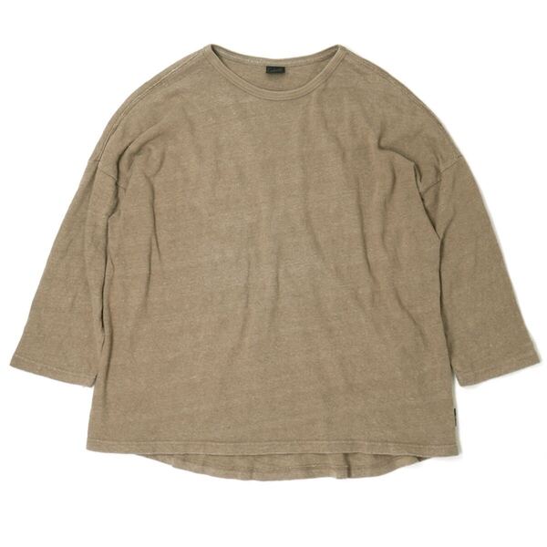 GOHEMP ROUND LOOSE TEE【M】ベージュ ゴーヘンプ ワイド 7分袖 Tシャツ カットソー ビッグシルエット