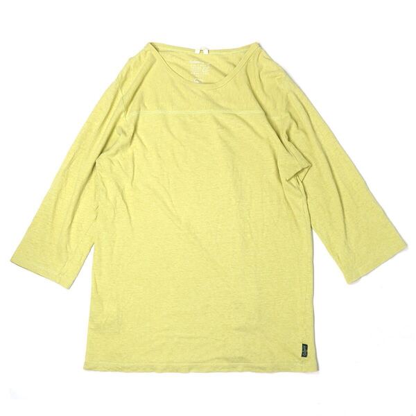 GOHEMP BASIC FOOTBALL TEE【M】イエロー 7分袖 オーガニックコットン ゴーヘンプ 麻 フットボール Tシャツ カットソー
