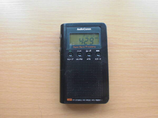 AudioComm オーム電機 RAD-F6228M-K型 FMステレオ/AMラジオ 難あり 新電池付 取説コピー付 動作確認品 13-38-4