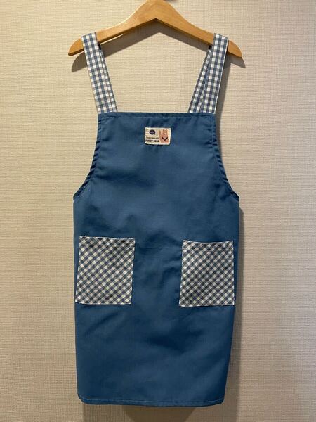 【中古】子供用エプロン サイズ110 Blue エプロン
