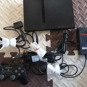 良品 SONY PS2 PlayStation2 プレステ2 本体1式 SCPH-70000 薄型 動作確認済 黒 即決 封印シール有り