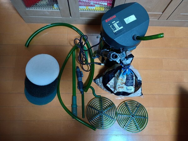 美品 動作良好 エーハイム クラシックフィルター2217 ダブルタップ パイプ ホースセット EHEIM 60Hz(西日本用) 新品ロ材付き