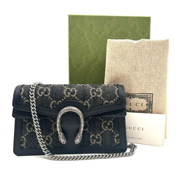 GUCCI グッチ ディオニュソス GGキャンバス デニム ミニバッグ チェーンショルダーバッグ 476432 美品 ショルダー 斜め掛け