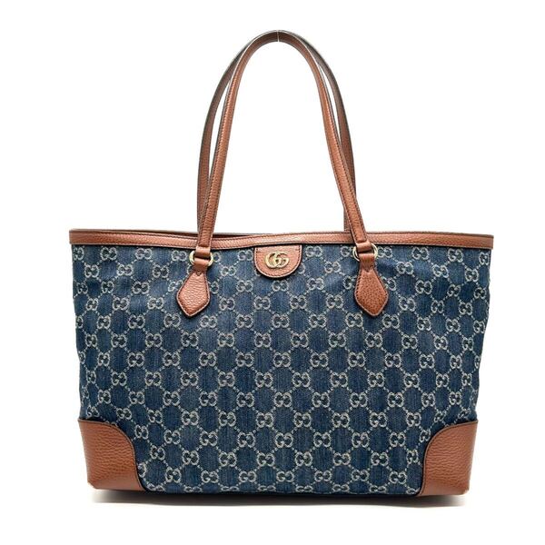 GUCCI グッチ GGデニム トートバッグ オフィディア 631685 ブルー ブラウン トート バッグ 大きめ 大容量 レディース メンズ