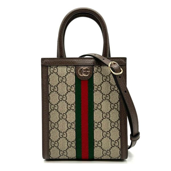 GUCCI グッチ オフィディア 美品 ミニバッグ 2way ショルダーバッグ GGスプリーム 772317 ベージュ ブラウン ハンドバッグ バッグ
