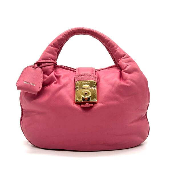 MIUMIU ミュウミュウ ハンドバッグ レザー ピンク ゴールド金具 ミニバッグ miumiu MIU MIUワンショルダー ワンショルダーバッグ