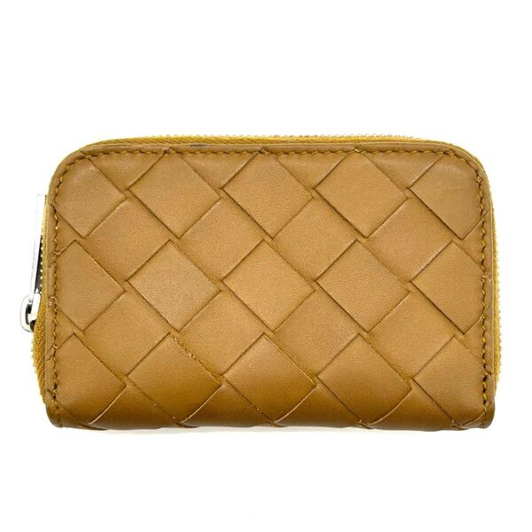 BOTTEGA VENETA ボッテガ ヴェネタ イントレ コインケース ラウンドファスナー 美品 小銭入れ レザー ブラウン 財布 コンパクト