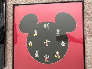 Mickey Mouse Through the Years Pin Set 1928-1998, Framed And Matted 17” X 17” 海外 即決