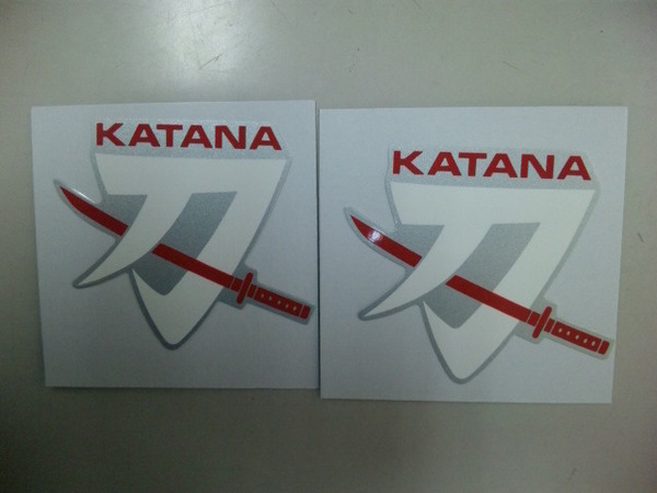 ☆彡スズキ KATANA50/GS125/GSX250S/GSX400S/GSX750S/GSX1100S 刀 カタナ STDエンブレム ステッカー シール デカール2枚SET☆彡