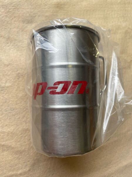 Snap-on ステンレス マグカップ 取っ手付き スナップオン ロゴ赤