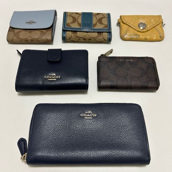 ■ダメージあり■ ★COACH コーチ 6点セット★ 長財布 折り財布×3 コインケース 小物入れ シグネチャー 多 【送料無料】0508