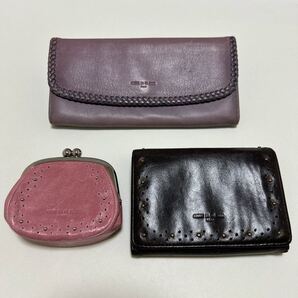 ★COMME CA DU MODE SACS コムサ デ モード サック 財布&がま口 小銭入れ 3点セット-未使用品あり★ ピンク 茶 紫 【送料無料】0519