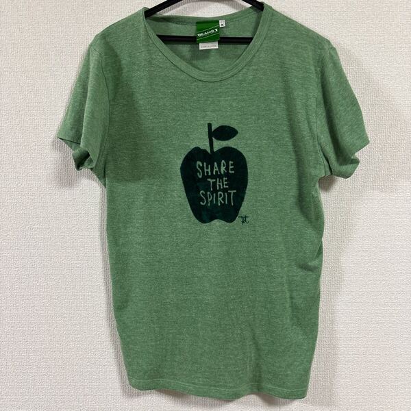 Tシャツ 古着 半袖 緑 BEAMS M SHARE THE SPIRIT りんご
