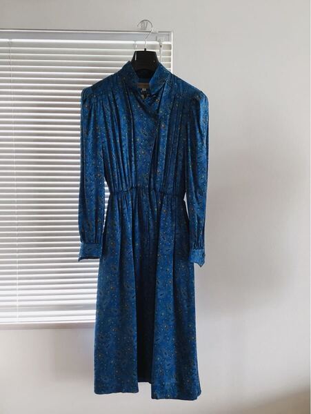 美品ですが訳あり品【HANAE MORI】ハナエモリ シルク 絹 ペイズリー柄 ワンピース ヴィンテージ 古着