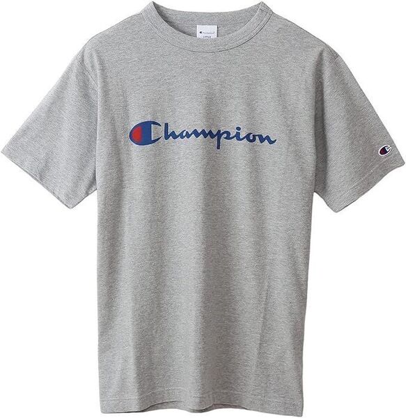 【Champion/チャンピオン】BIGロゴ 半袖Tシャツ・メンズL・グレー(未使用・未着用品)