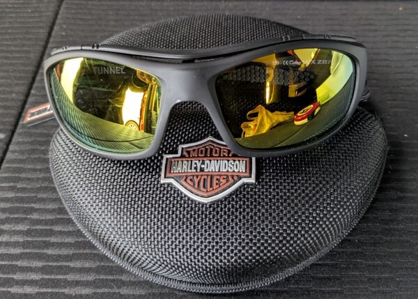 Harley-Davidson ハーレーダビッドソン 純正 ナイト 夜 サングラス メガネ イエロー ミラー バイク アメリカン キャンプ アウトドア 釣り