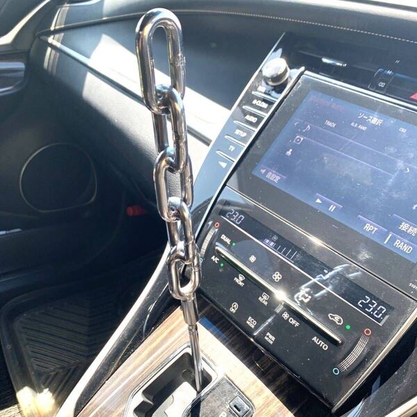オールステンレス 極太ステンレスチェーンシフトノブ 研磨 ハイエース 旧車 ミッション車 走り屋