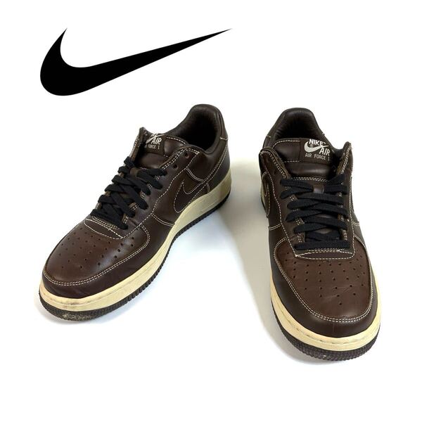 【美品】NIKE ナイキ レザー ローカット スニーカー AIR FORCE 1 PREMIUM BAROQUE エア フォース プレミアム バロック ブラウン 26.5cm