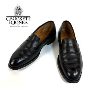 【美品】CROCKETT & JONES クロケット ジョーンズ Piccadilly ピカデリー コイン ローファー Uチップ ハンドグレード ブラック 8 D 英国製