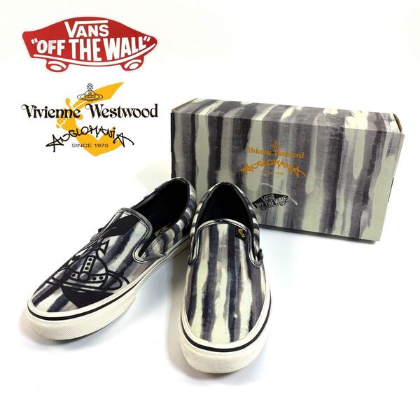 【未使用】Vans Vivienne Westwood バンズ ヴィヴィアンウエストウッド ANGLOMANIA キャンバス スリッポン スニーカー 26cm 元箱付き