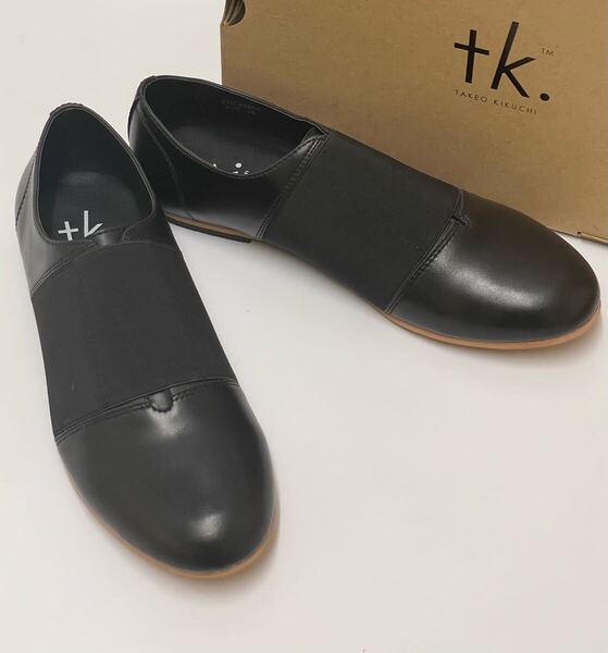 《未使用》tk.TAKEO KIKUCHI スリッポン スニーカー ビジネスシューズ 26㎝ ブラック ティーケータケオキクチ