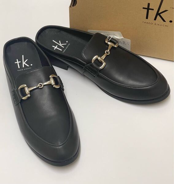 【未使用】tk.TAKEO KIKUCHI ビットミュールシューズ ローファー サンダル ブラック 26,5㎝ ティーケータケオキクチ